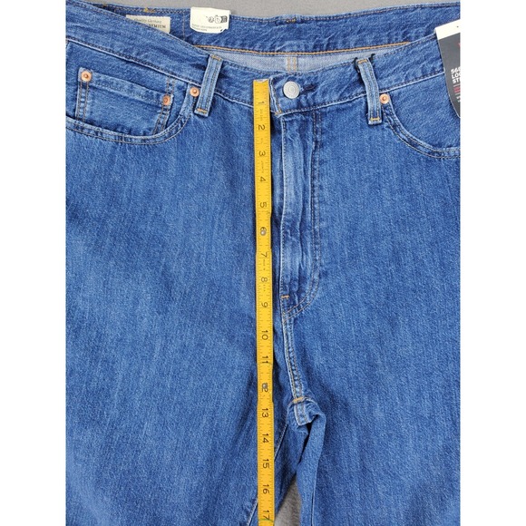 New Men Size 36x32 Levi's Premium 568 Loose Straight Linen+ Med Wash Jeans - Picture 10 of 12